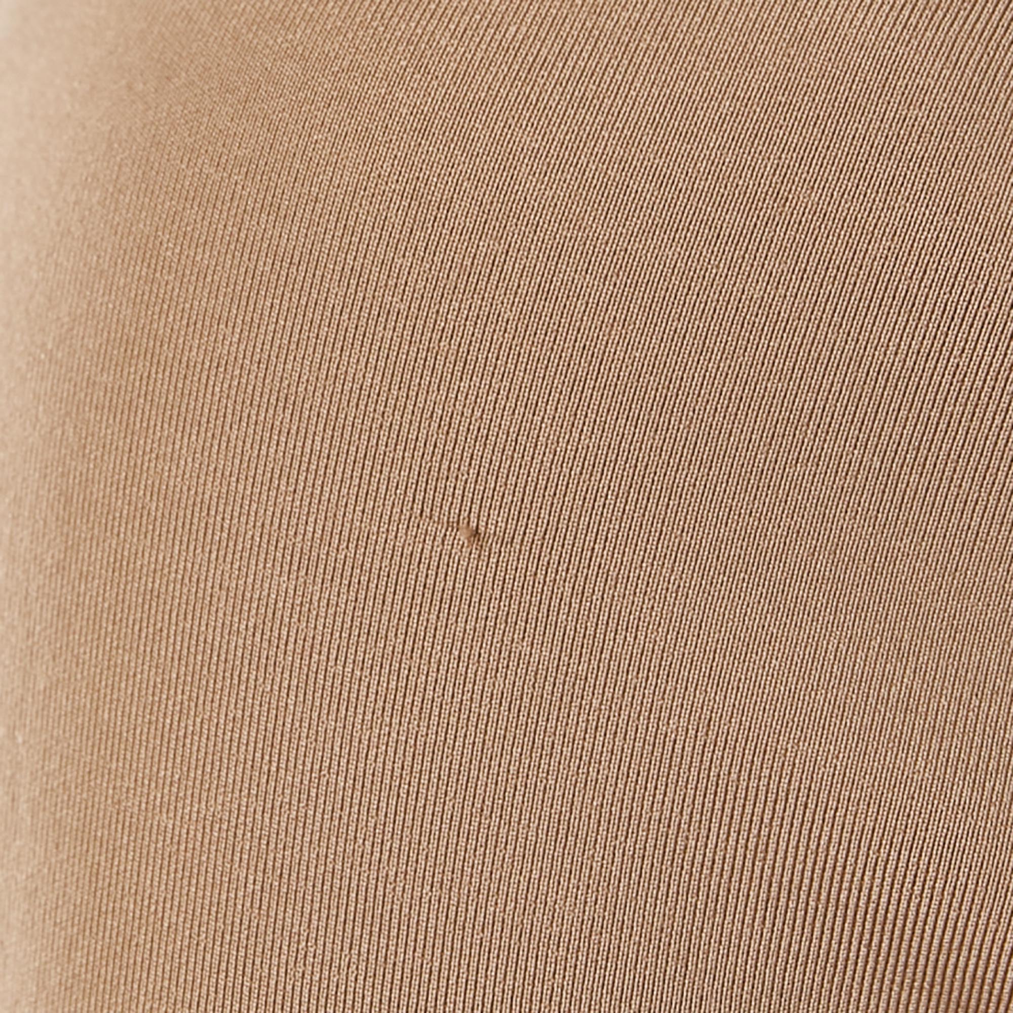 Max Mara Beige Jersey High Neck Zip-Up Jacket M 