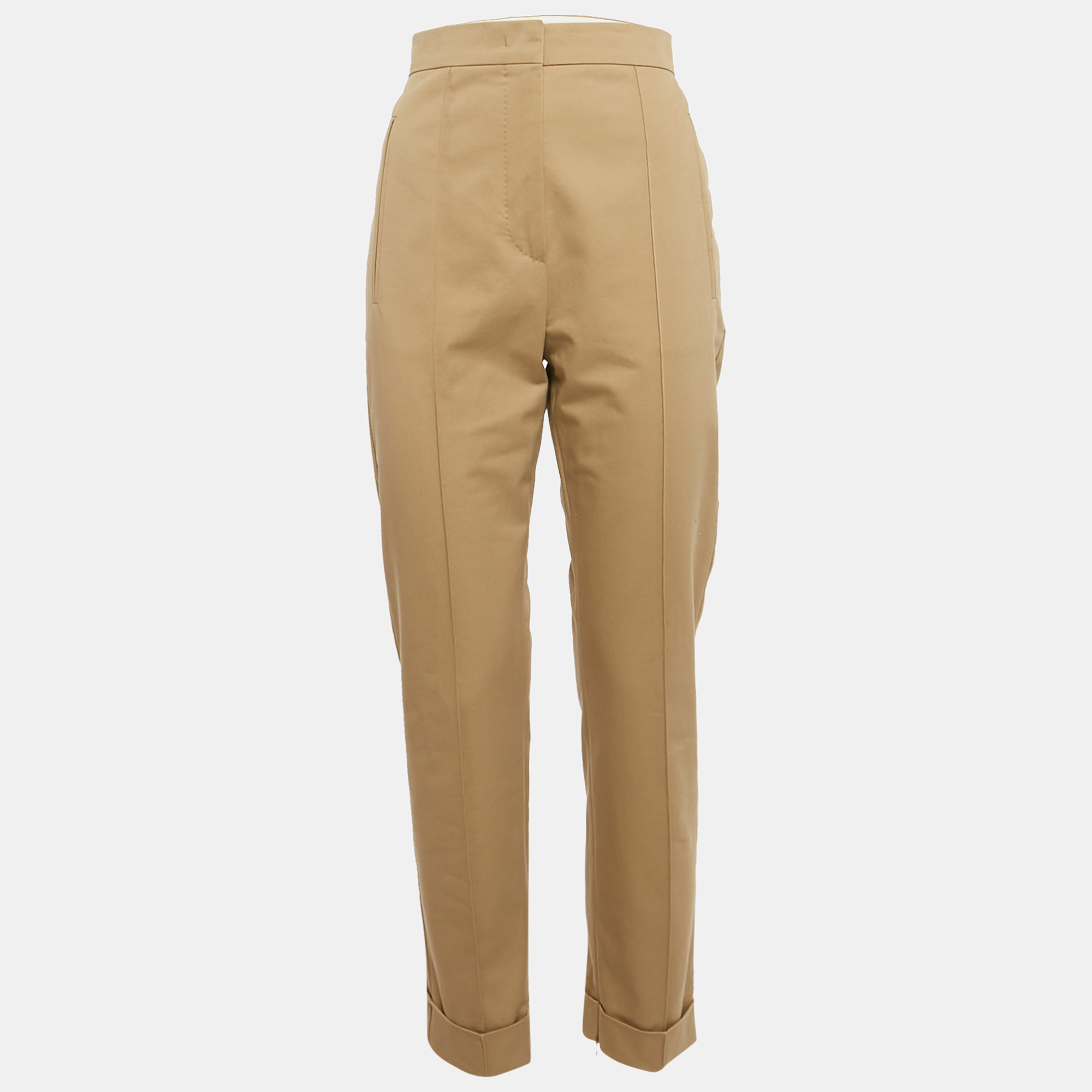 

Max Mara Beige Gabardine Pintuck Detail Pants S