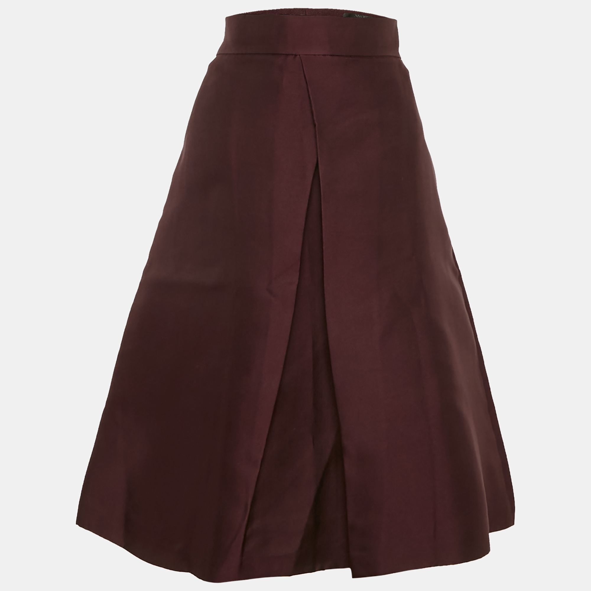 

Max Mara Burgundy Silk Blend Midi Skirt M