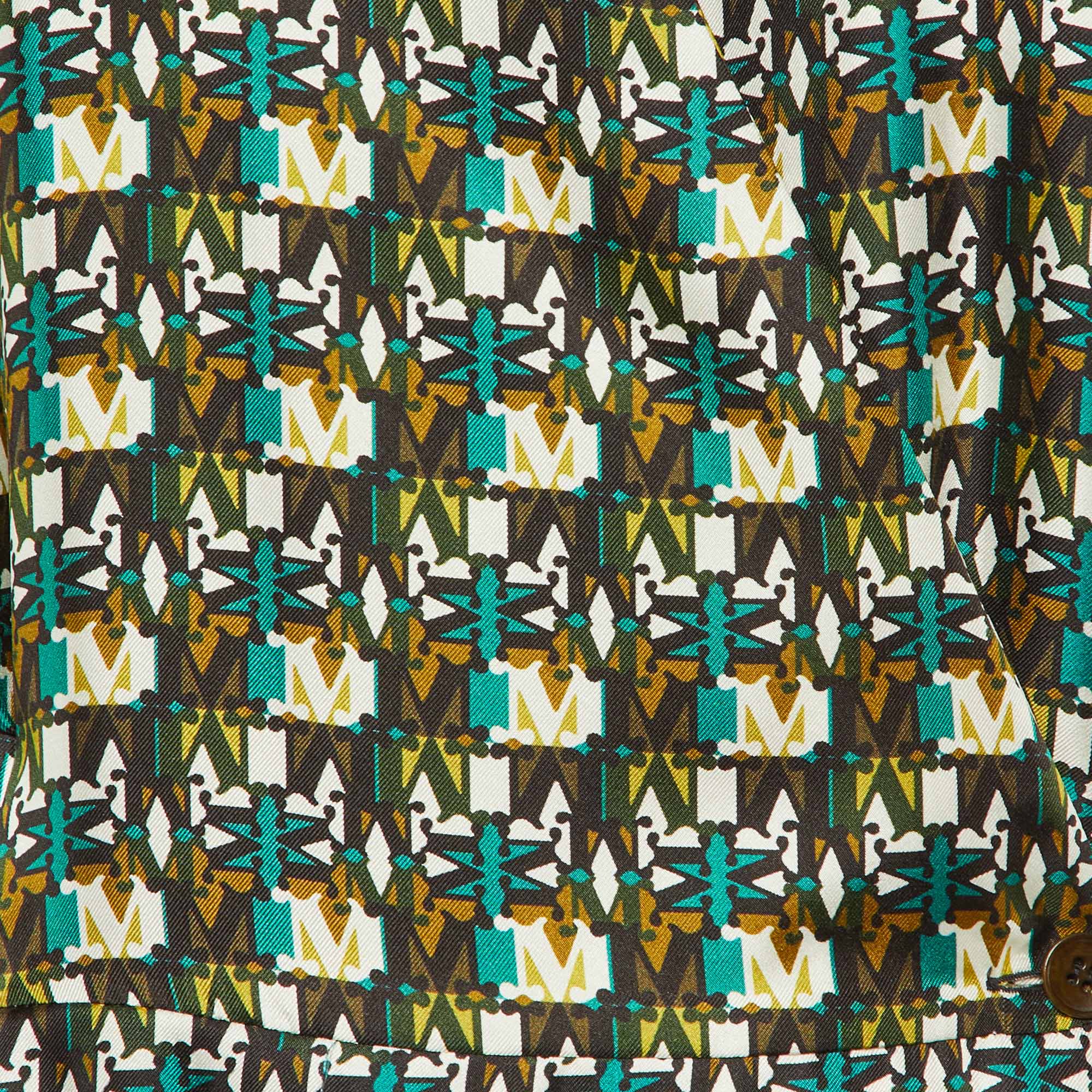 Max Mara Multicolor Printed Silk Corone Wrap Dress L 