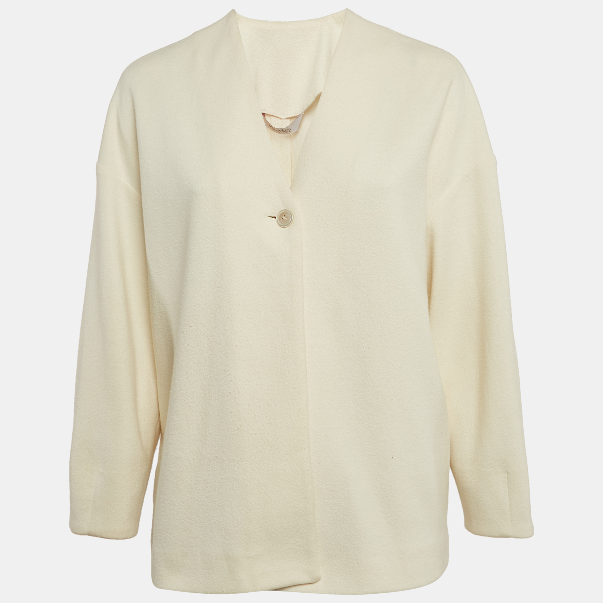 

Max Mara Cream Textured Cotton Blend Jacket M