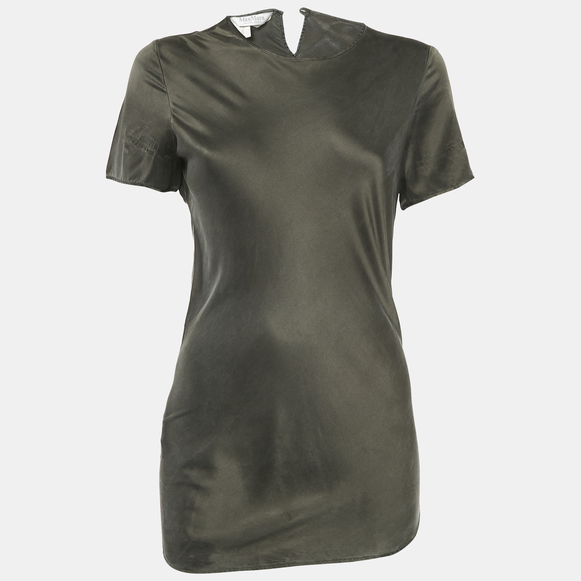 

Max Mara Green Silk Asymmetric Top M