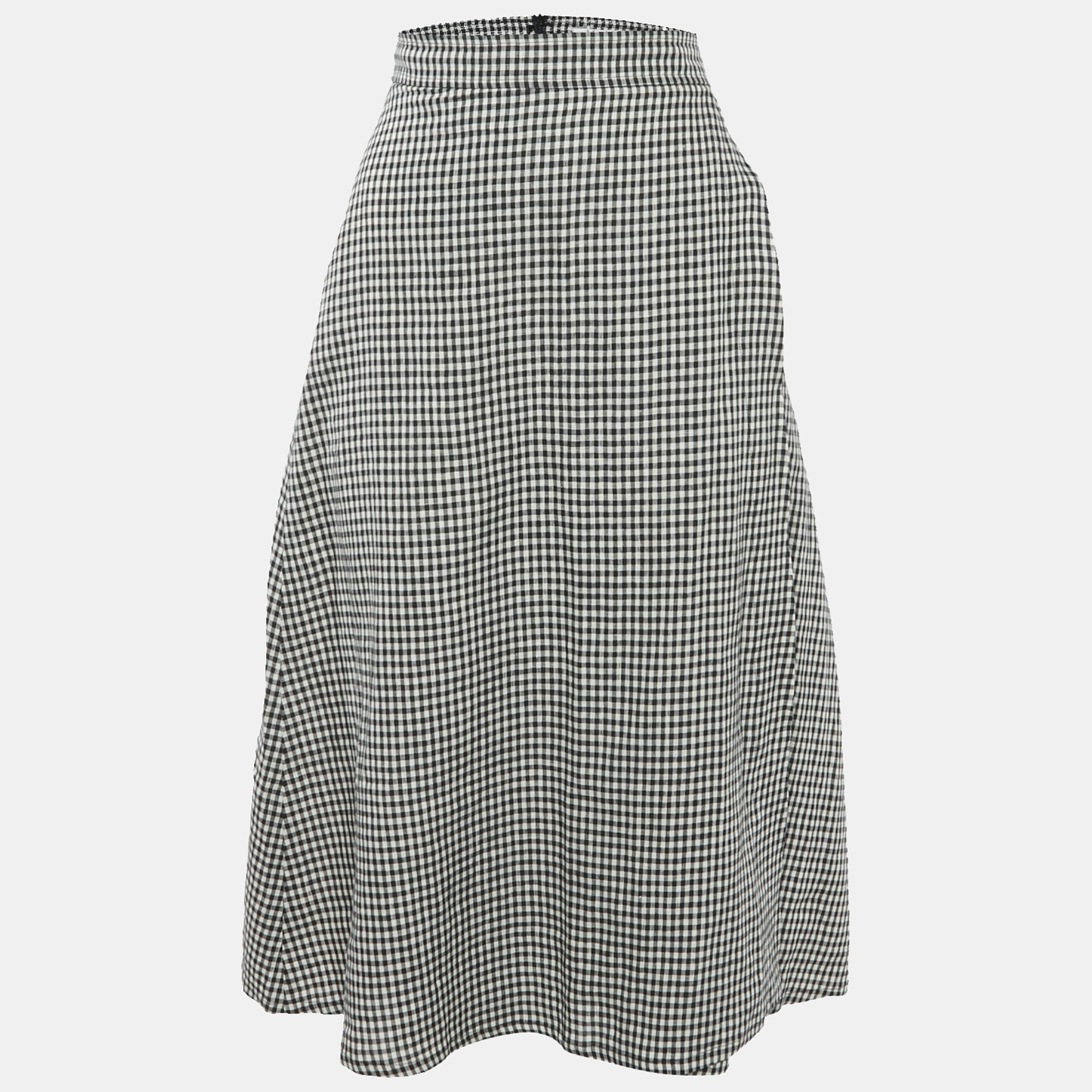 

Max Mara Black/White Checkered Midi Skirt M