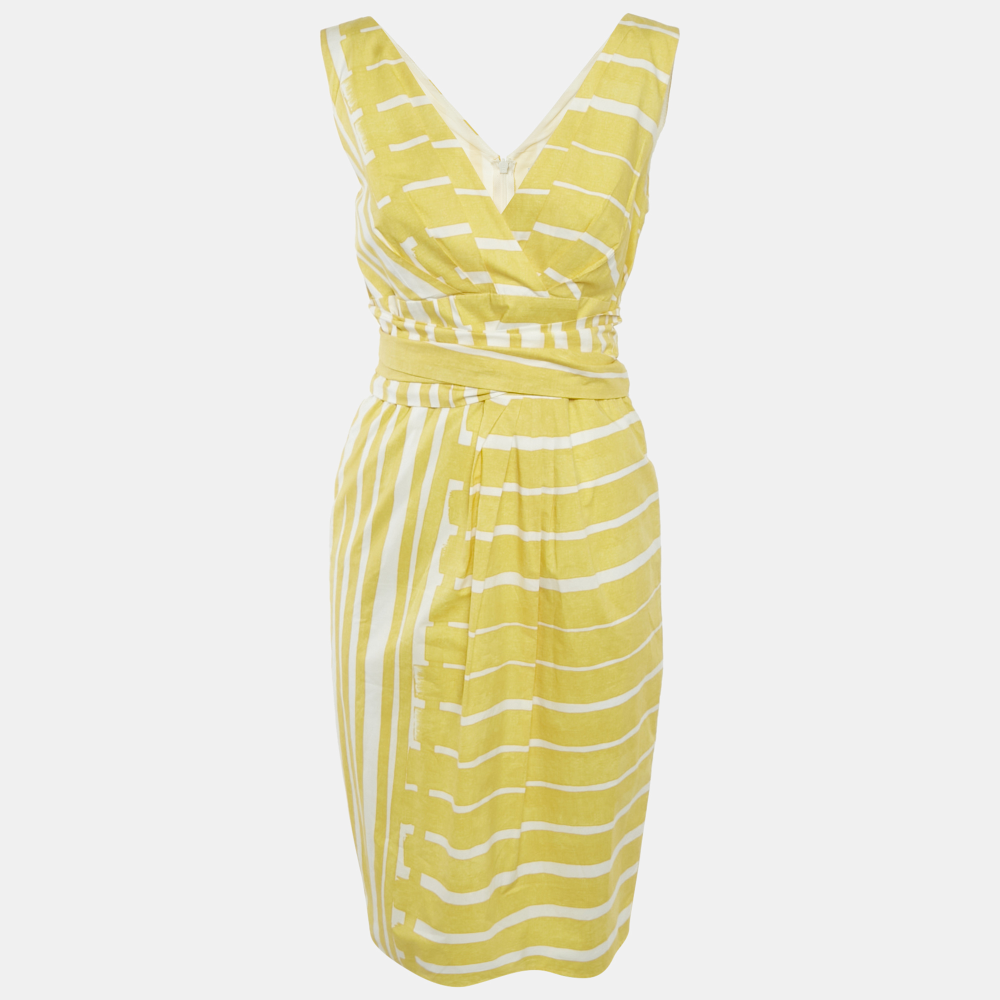 

Max Mara Yellow Printed Cotton Short Dress M
