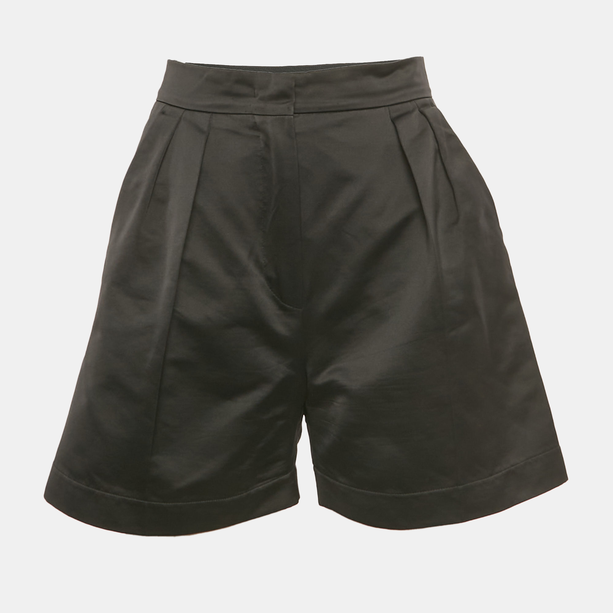 Pre-owned Max Mara Black Satin Shorts S