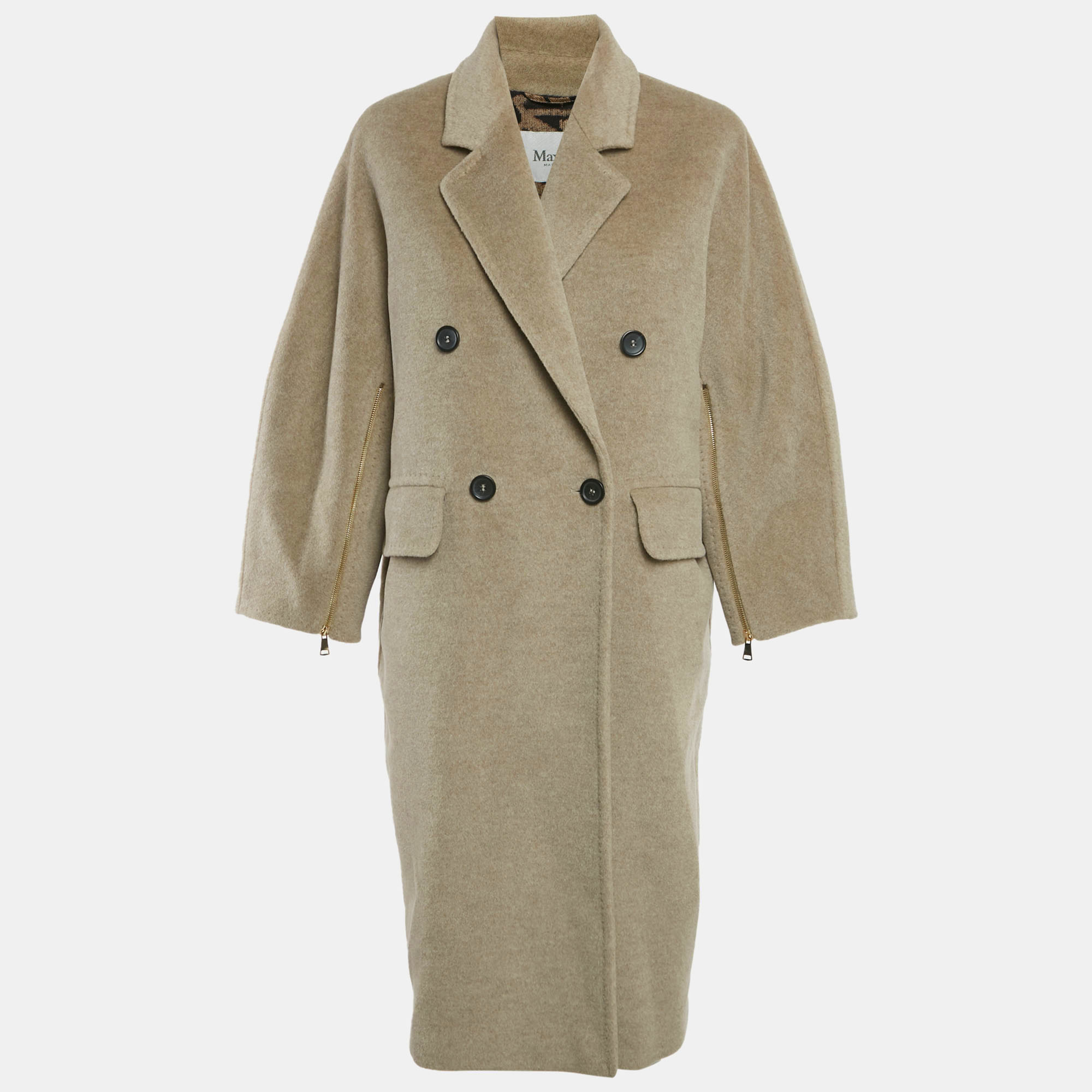 

Max Mara Beige Alpaca Blend Double Breasted Coat XS