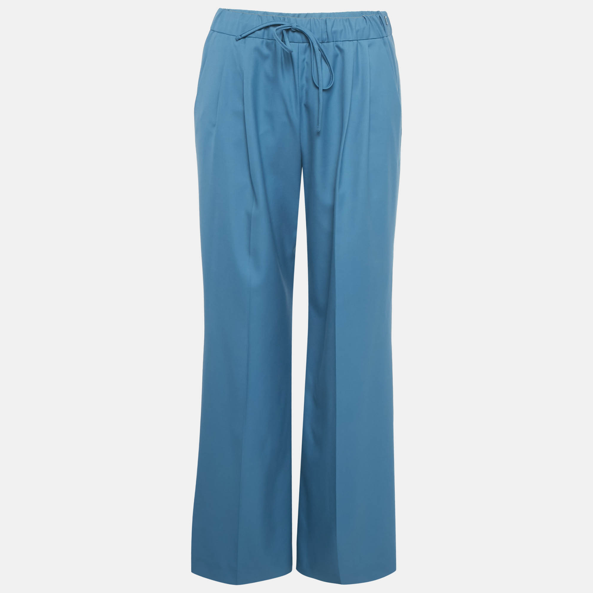 

Max Mara Blue Wool Elastic Waist Trousers M