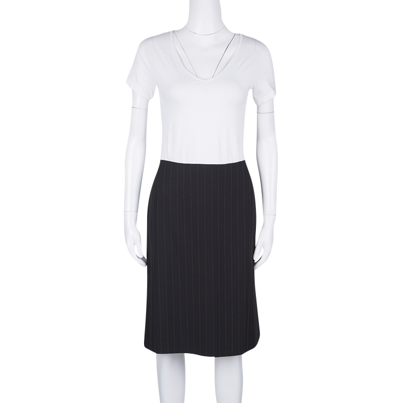 Max Mara Black Pin Striped Skirt