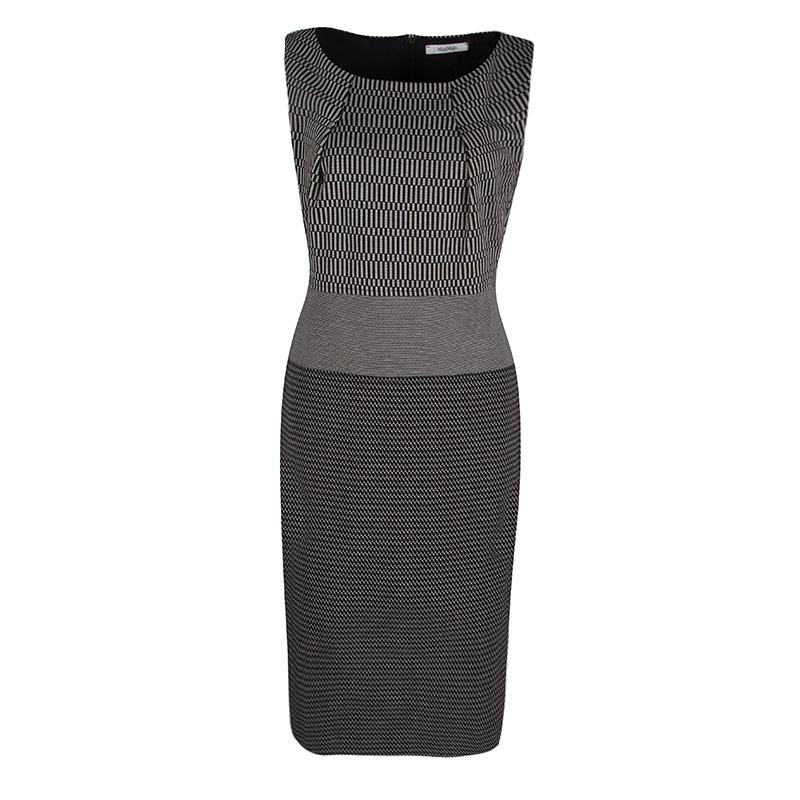 Pre Owned Max Mara Monochrome Knit Sleeveless Dress M