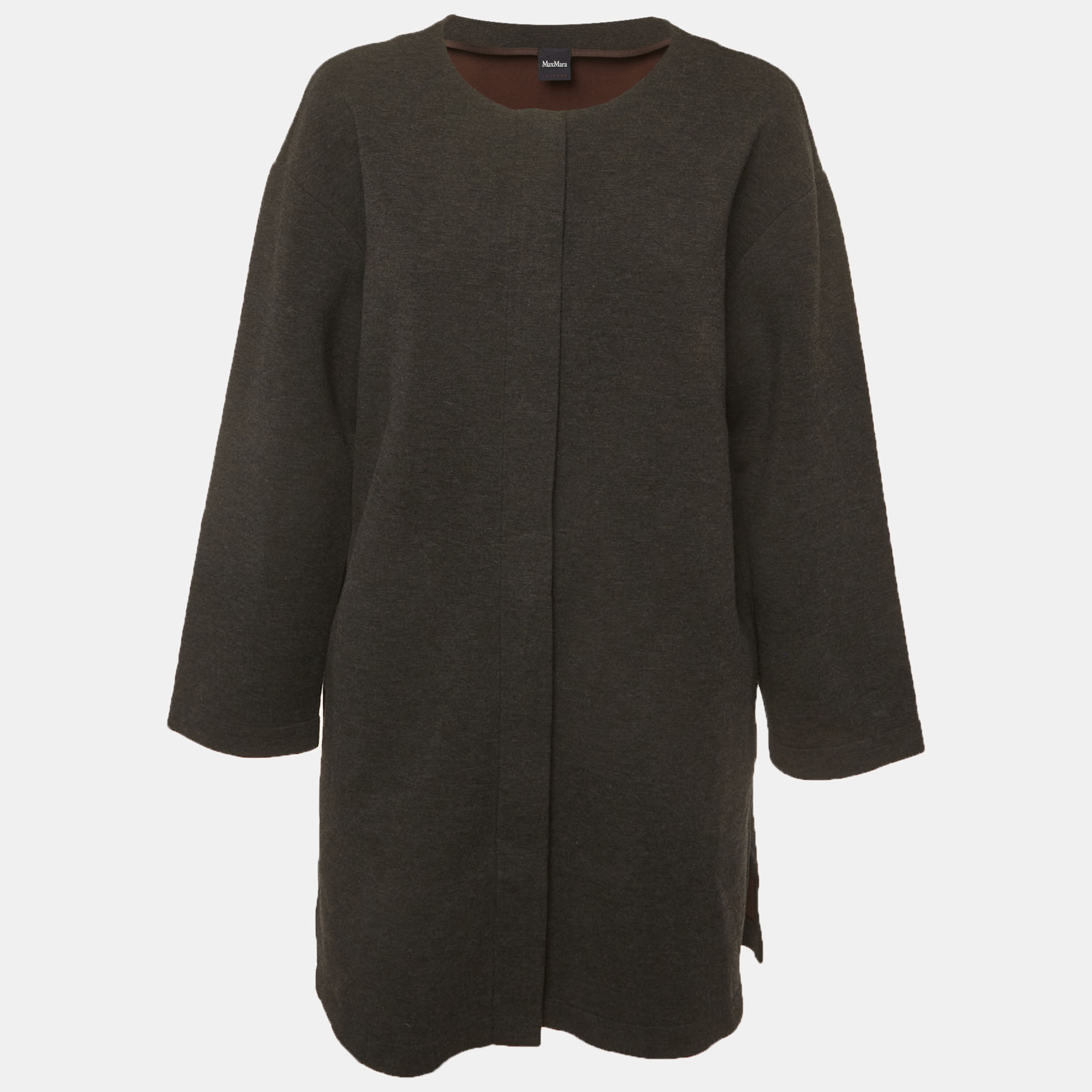 

Max Mara Leisure Grey Neoprene Zip-Up Short Coat L, Green