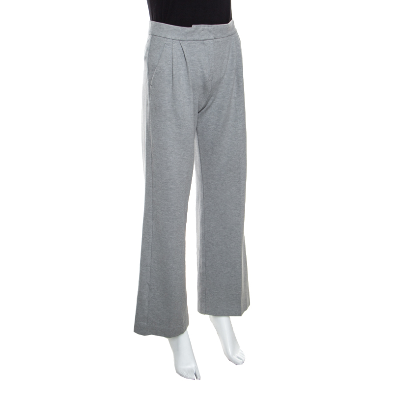 

Max Mara Grey Wool Jersey Wide Leg Dondolo Pants