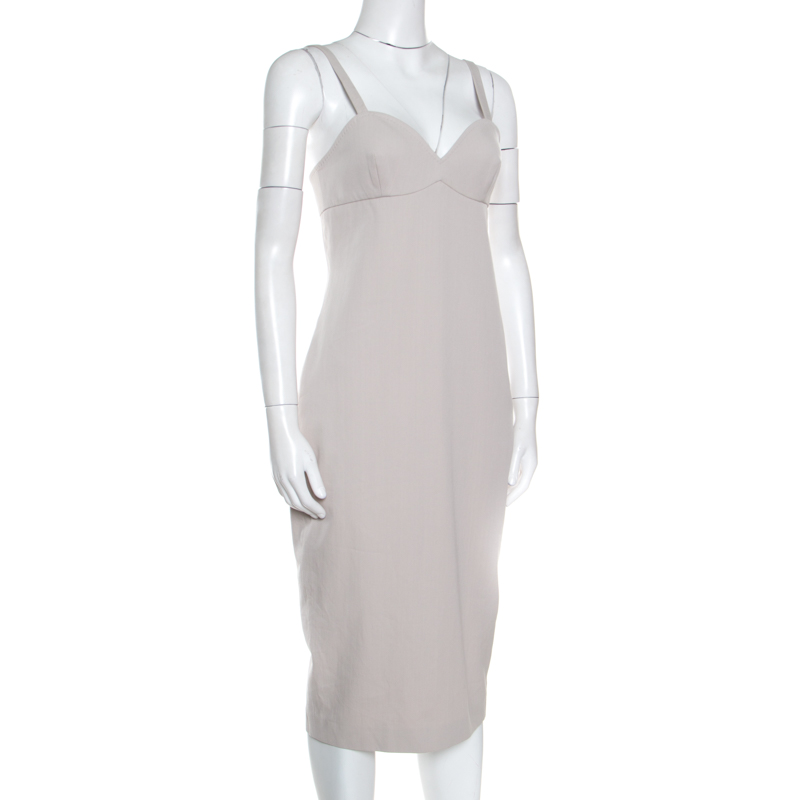 

Max Mara Light Grey Cotton Twill Ginosa Slip Dress