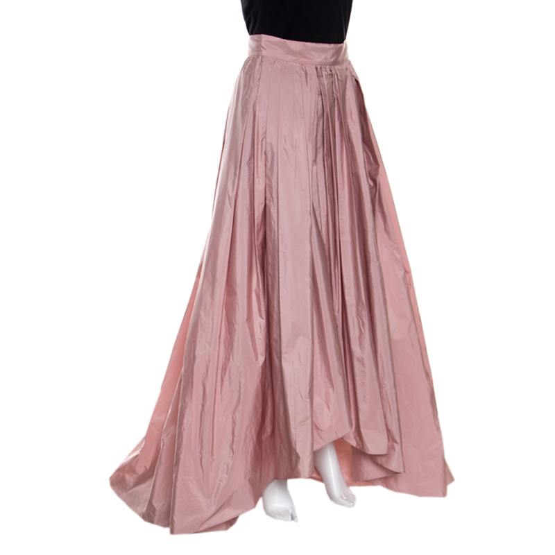 

Max Mara Pink Pleated High Low Scire Skirt