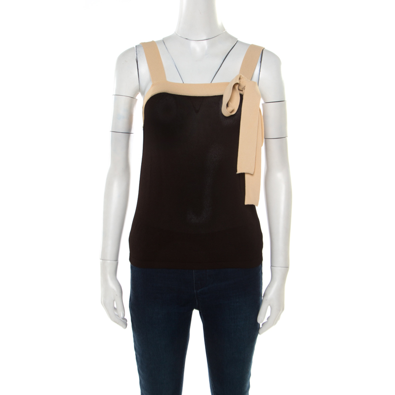 

Max Mara Dark Brown and Cream Cardigan and Crop Top Set