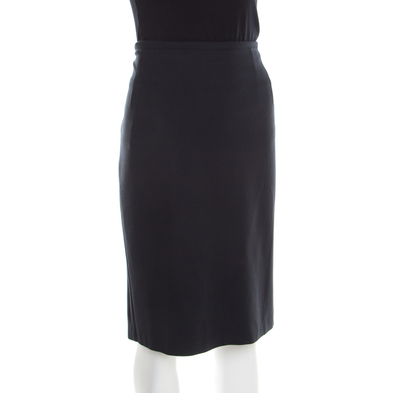 

Max Mara Black Stretch Knit Pencil Skirt