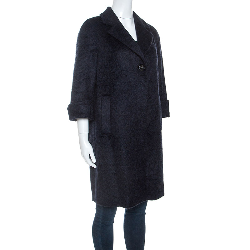 

Max Mara Navy Blue Alpaca Coat