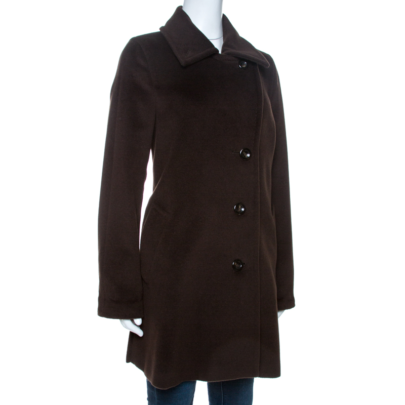 

Max Mara Dark Brown Wool Long Coat