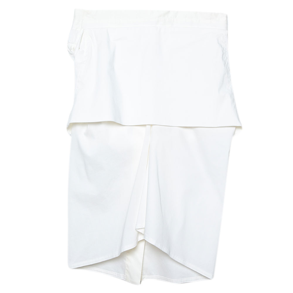 

Max Mara Off-White Cotton Poplin Tie-Up Detail Strapless Blouse