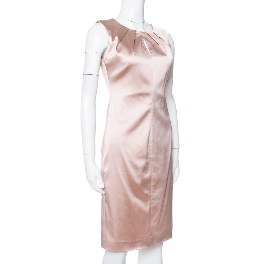 

Max Mara Champagne Pink Satin Sheath Dress