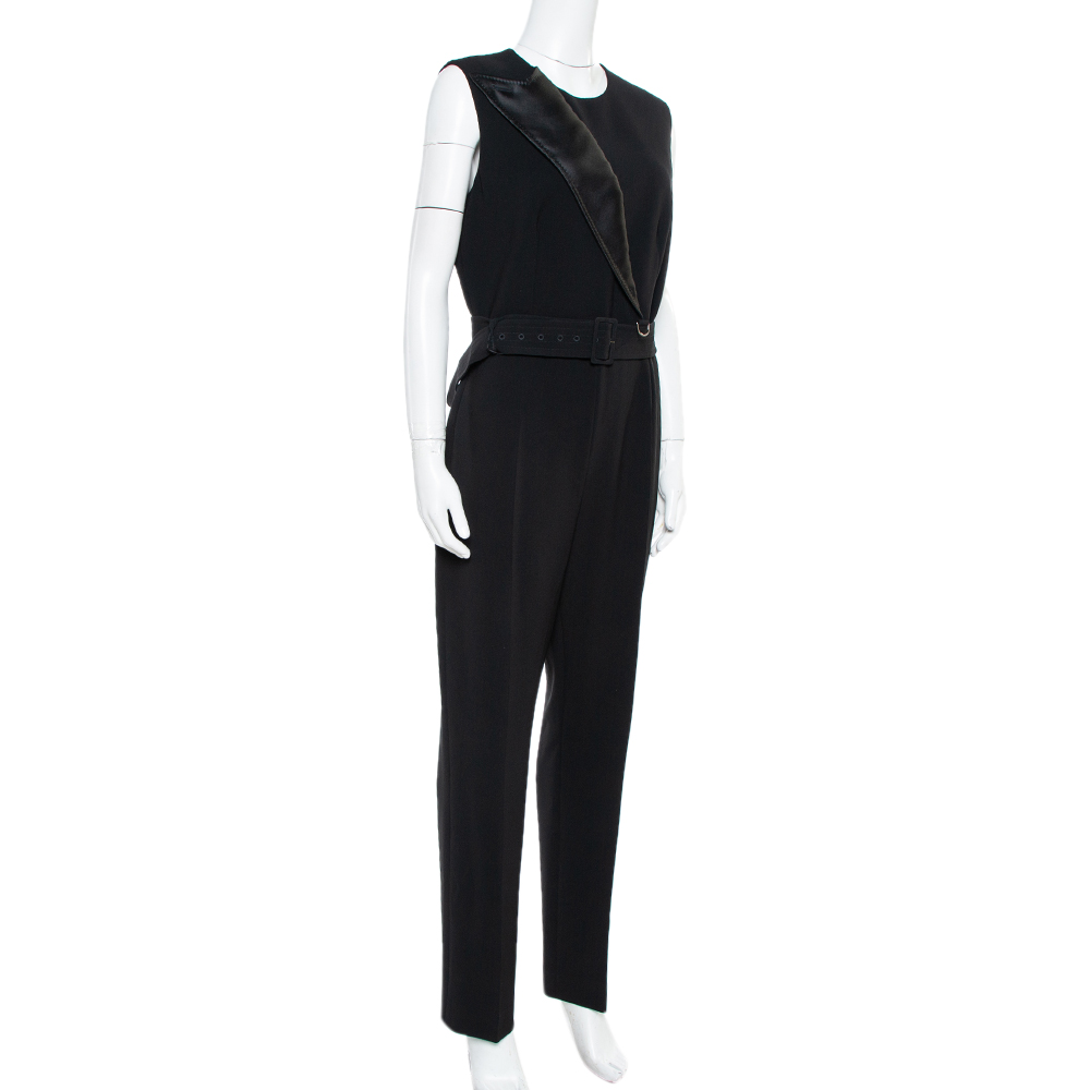 

Max Mara Black Crepe Pilade Belted Jumpsuit