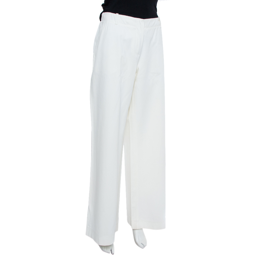 

Max Mara White Denim Wide Leg Pants