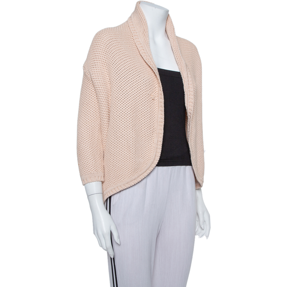 

Max Mara Pink Open Knit Open Front Jacket