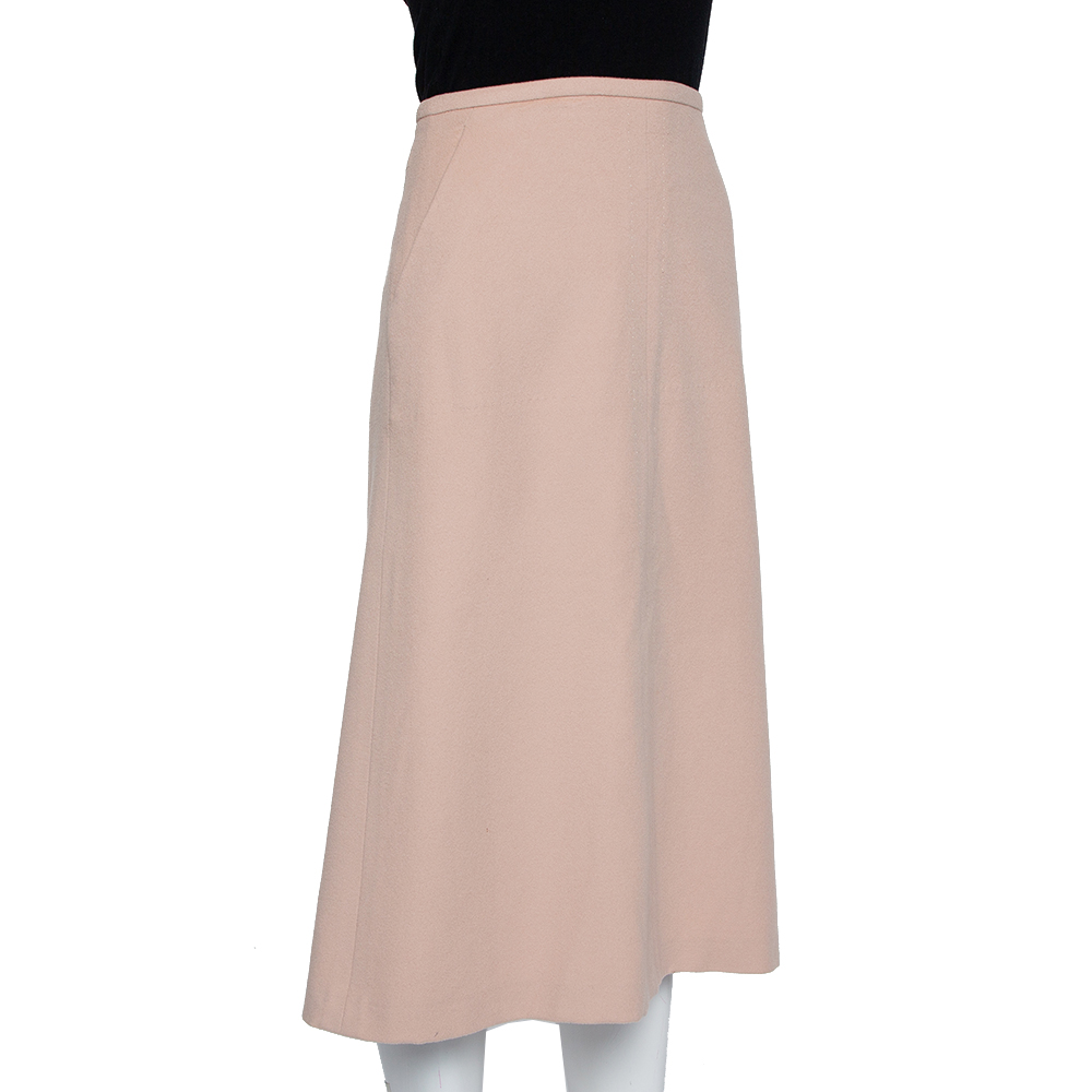 

Max Mara Beige Wool A-Line Skirt