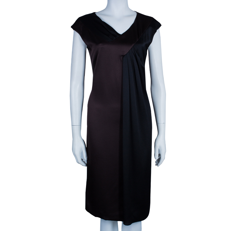

Max Mara Brown/Black Silk Sleeveless Dress M, Multicolor
