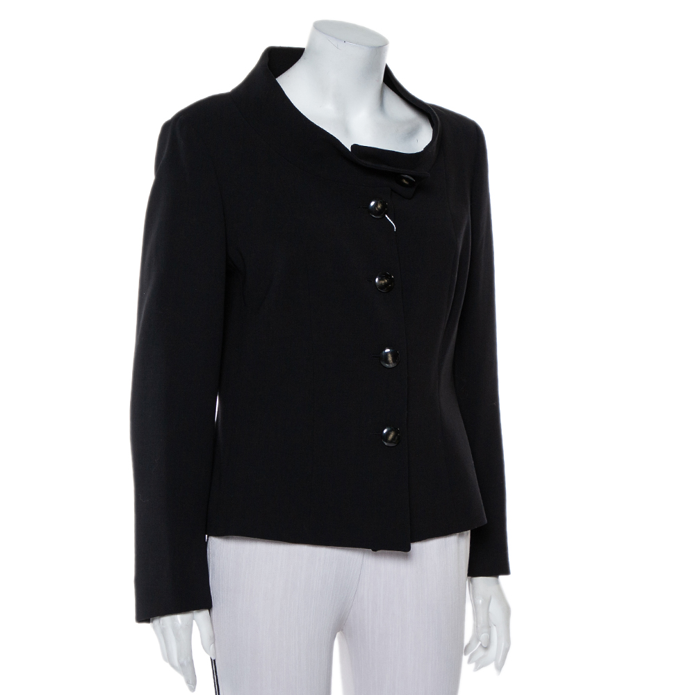 

Max Mara Black Wool Button Front Jacket