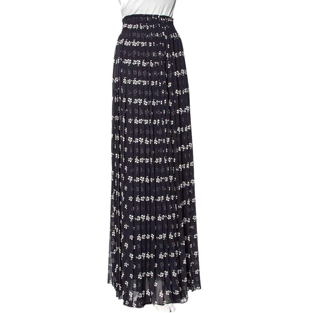 

Max Mara Black Printed Chiffon Balocco Pleated Palazzo Pants