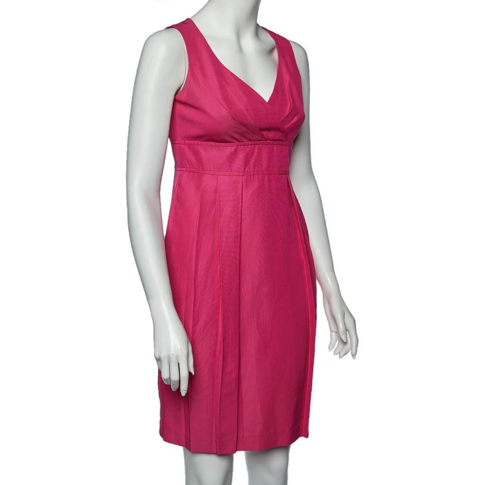 

Max Mara Pink Cotton Pleated Sleeveless Dress