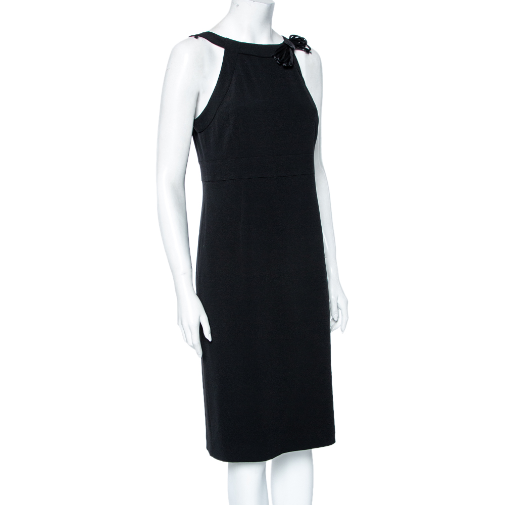 

Max Mara Black Crepe Bow Detailed Sleeveless Dress
