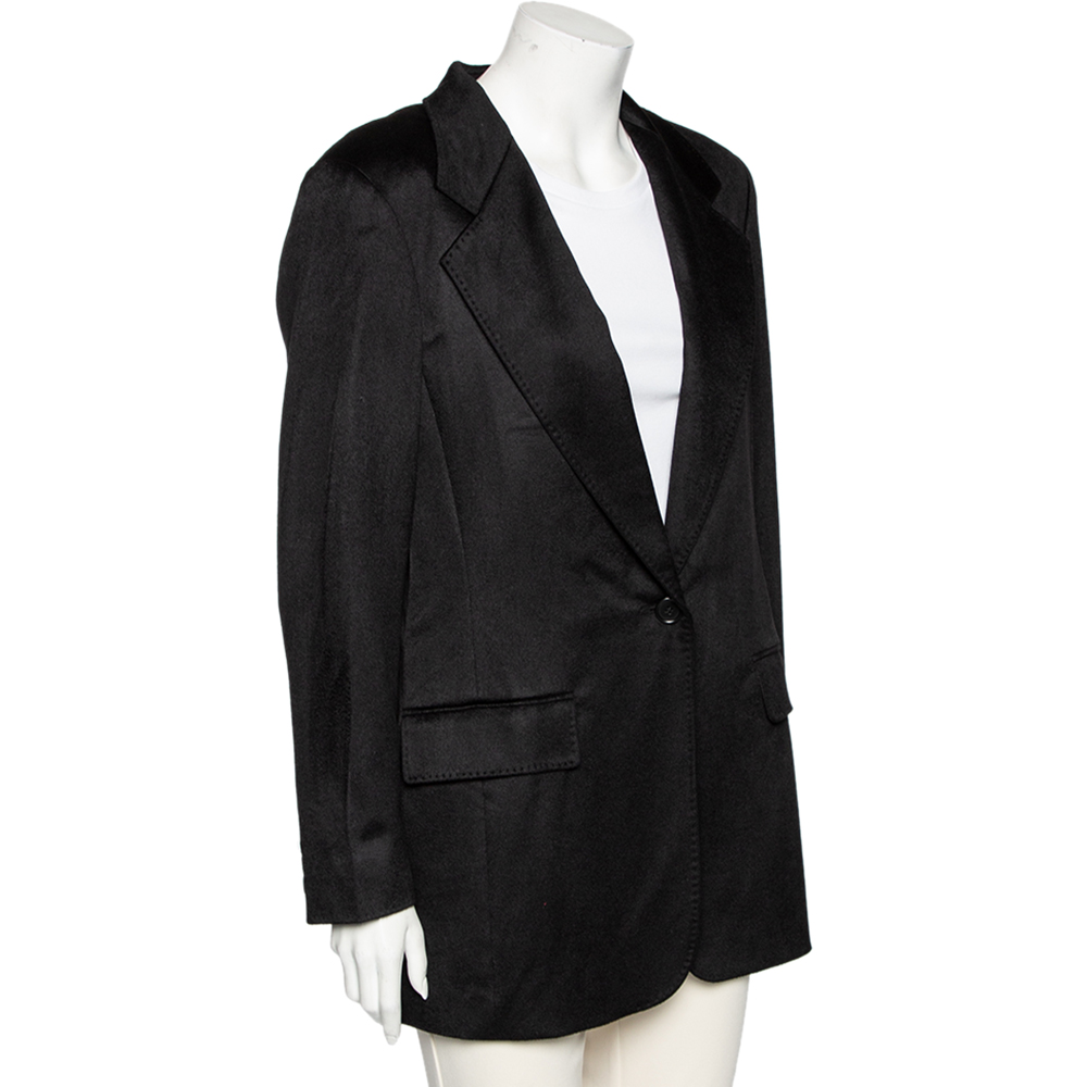 

Max Mara Black Cashmere Button Front Jacket