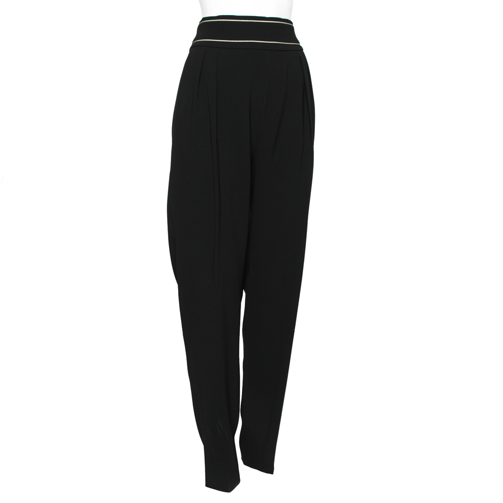 

Max Mara Black Stretch Crepe Pleat Detailed Pants