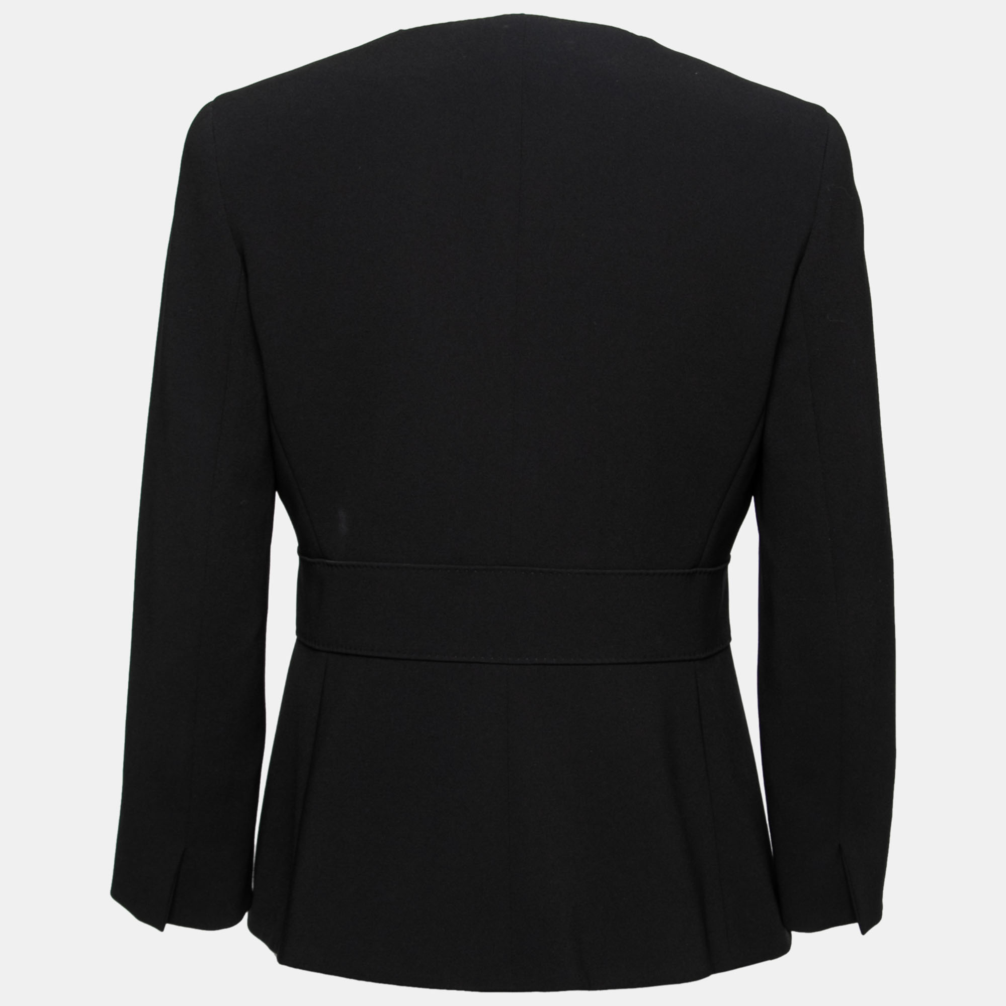 

Max Mara Black Acetate Button Closure Jacket