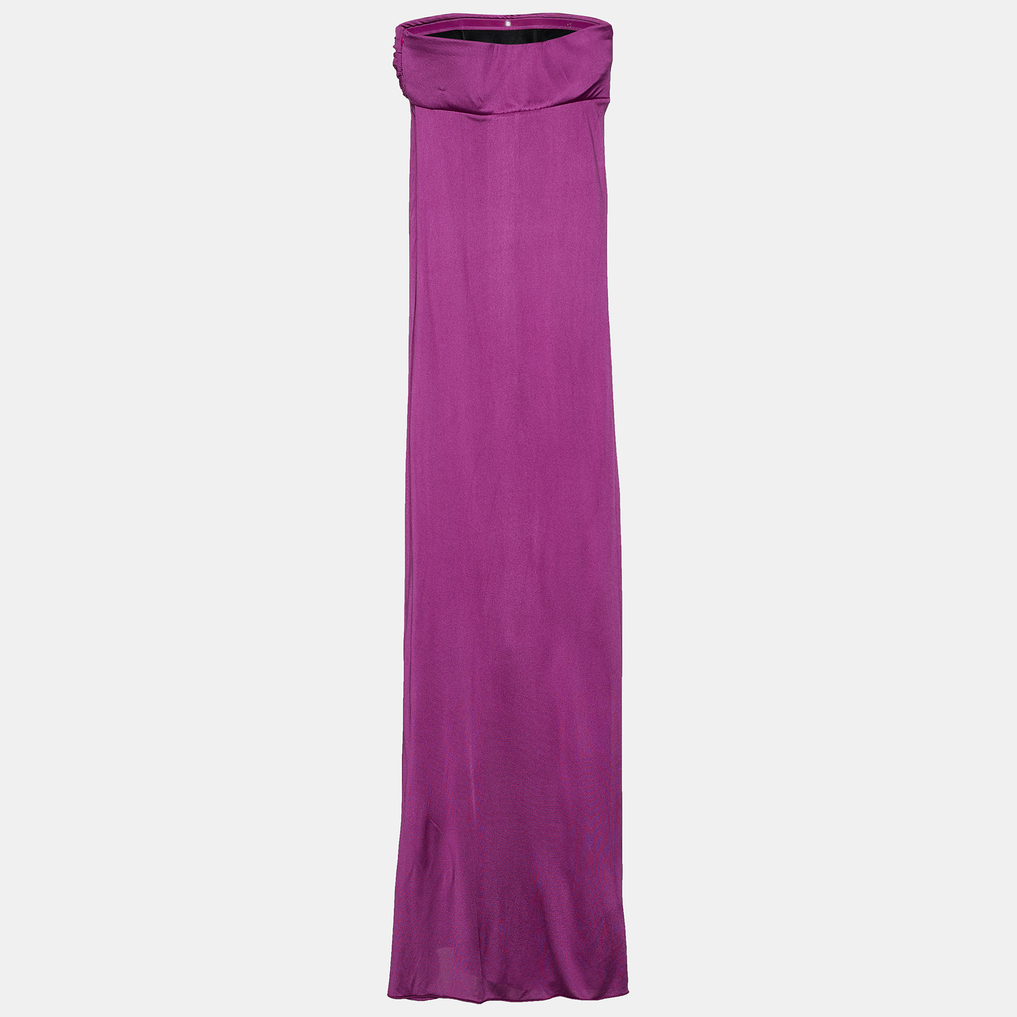 

Max Mara Purple Silk Jersey Strapless Maxi Dress