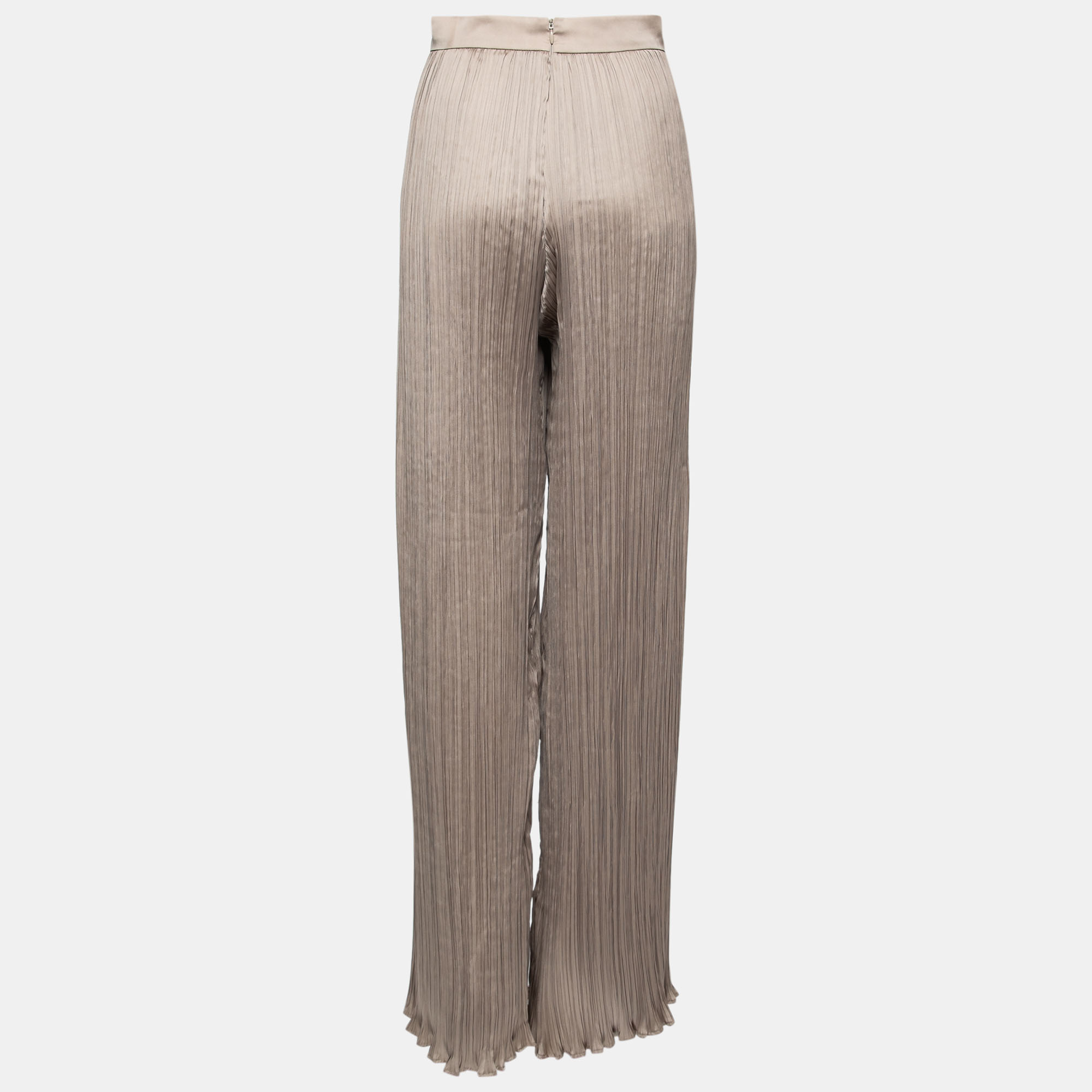 

Max Mara Beige Sateen Pleated Pergola Pants, Gold