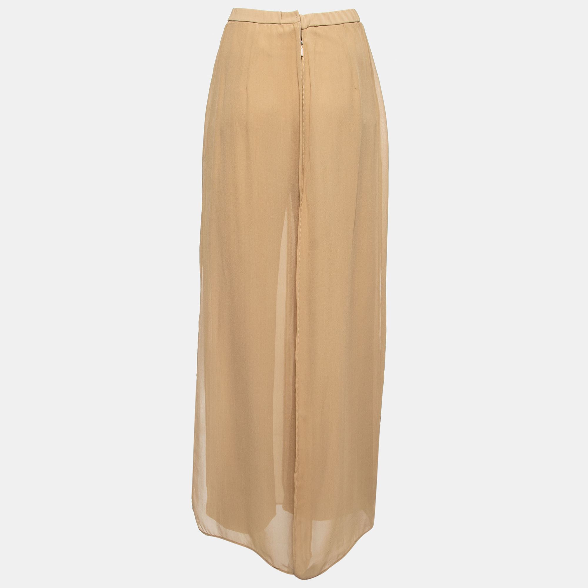

Max Mara Beige Knit & Silk Overlay Trousers