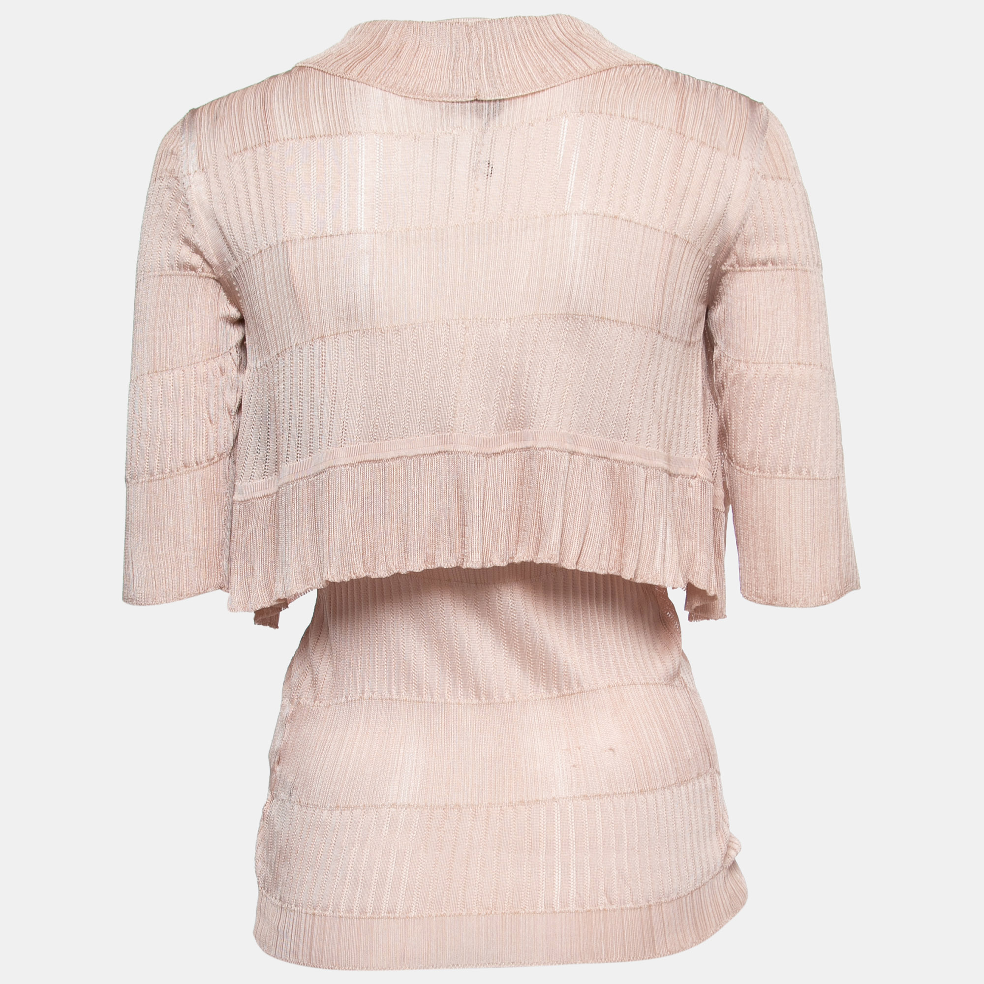 

Max Mara Light Pink Stretch-Knit Top & Shrug Set