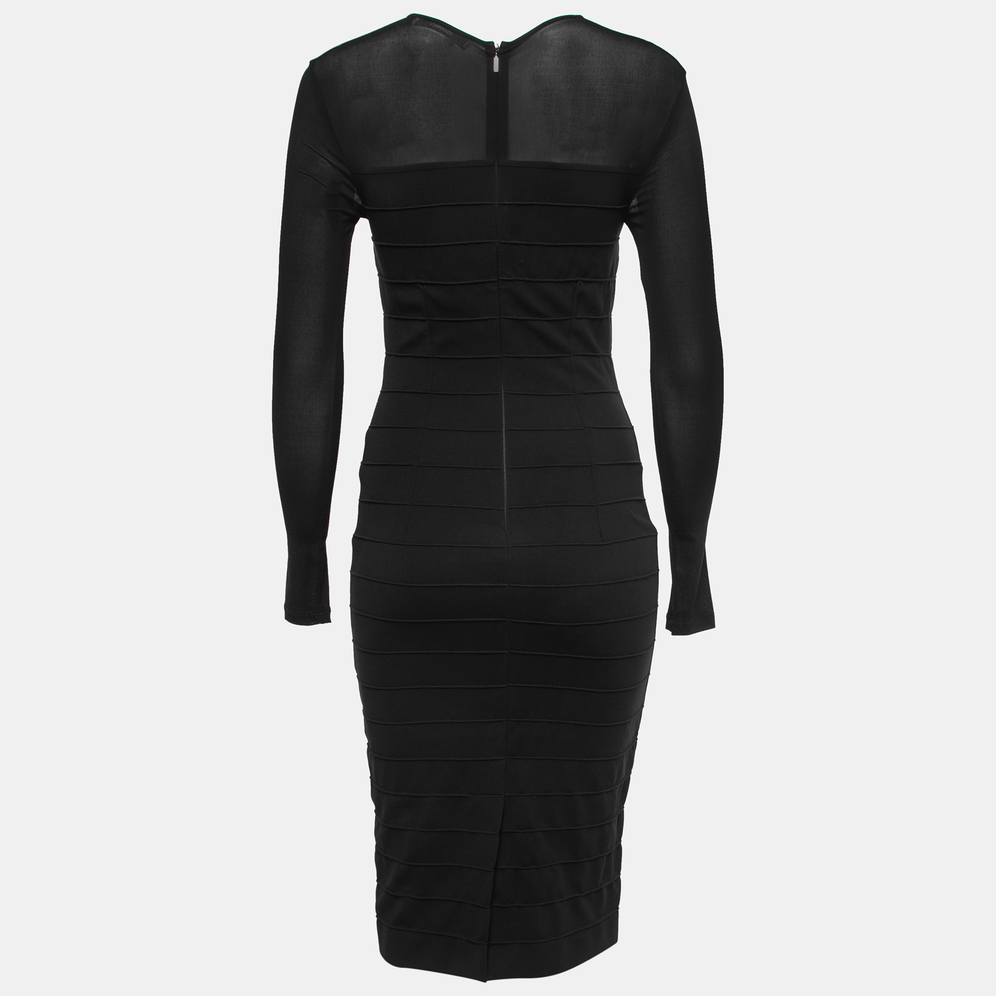 

Max Mara Black Stretch Knit Long Sleeve Bodycon Dress