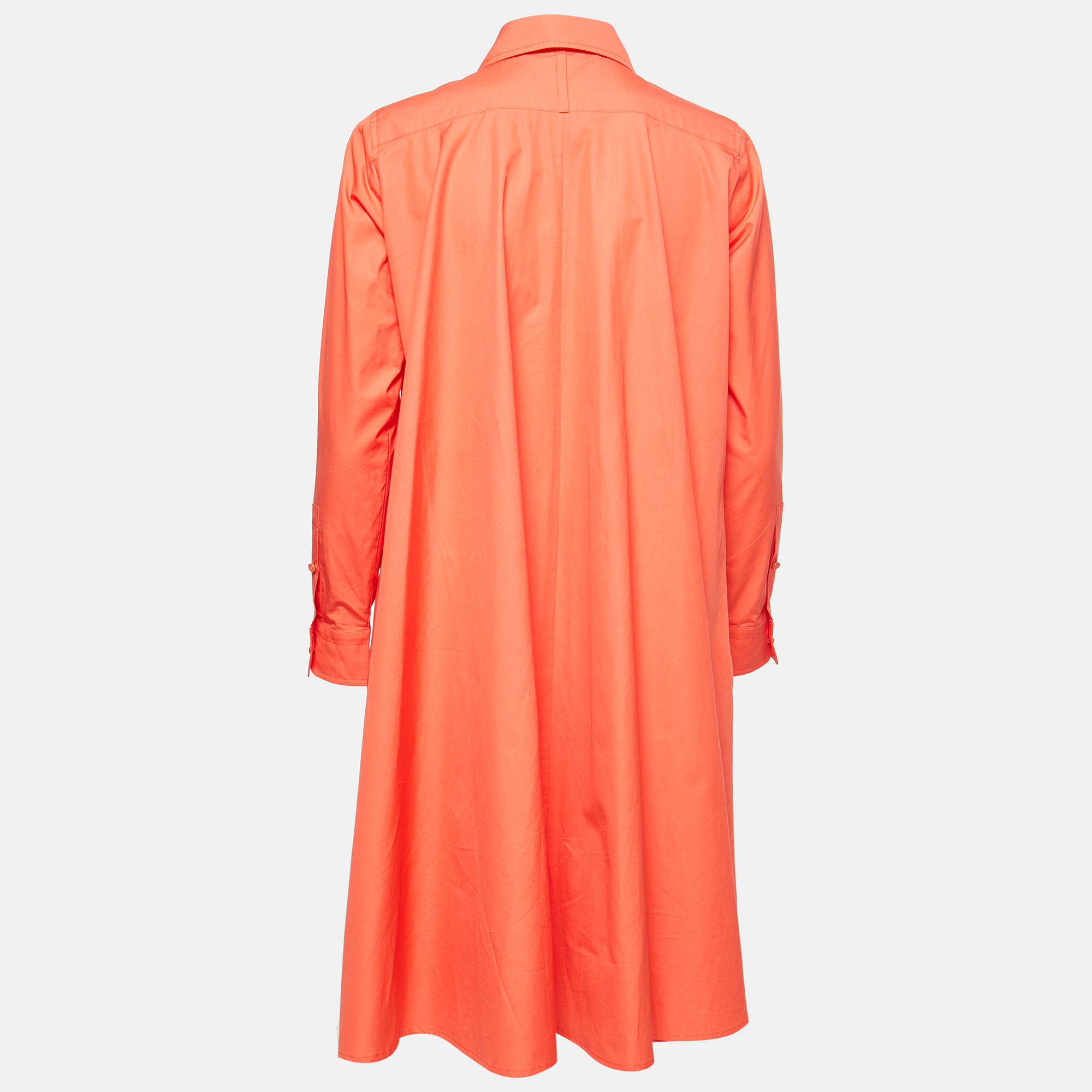 

Max Mara Orange Cotton Poplin Shirt Dress