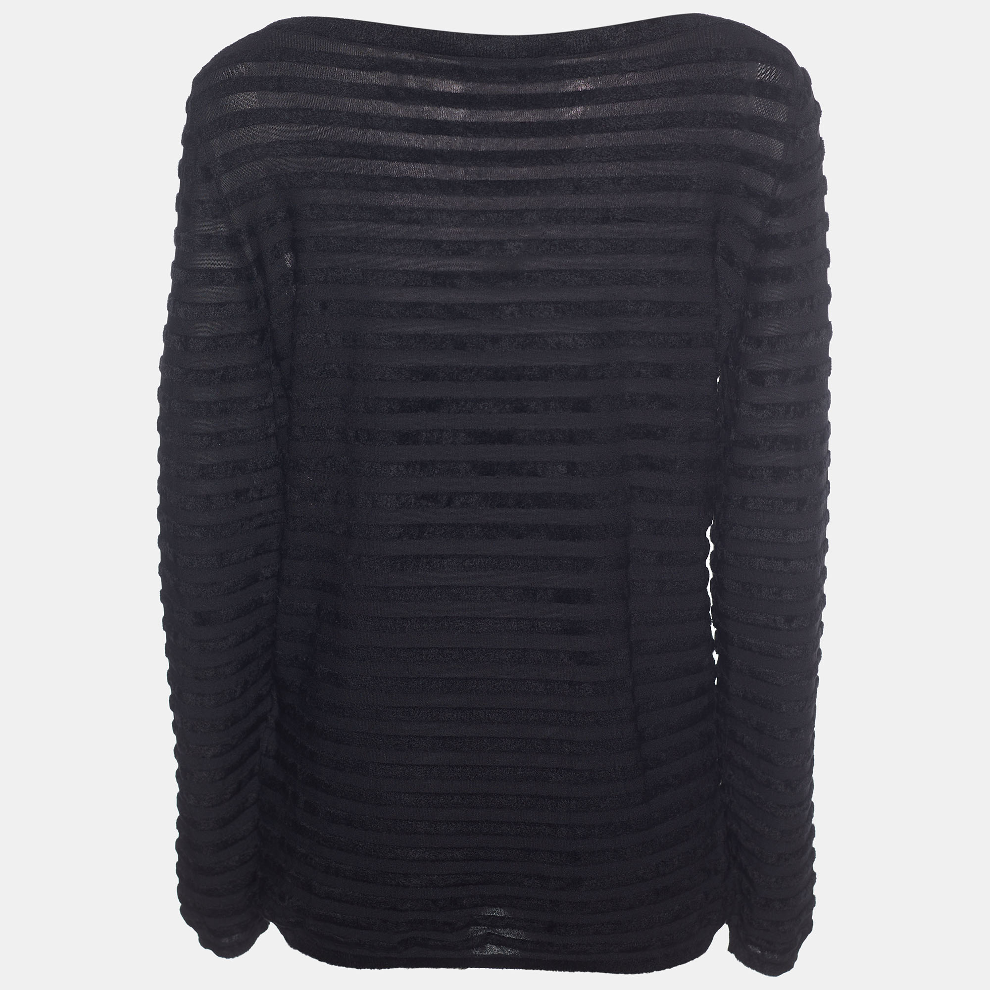 

Max Mara Black Devore Boat Neck Top