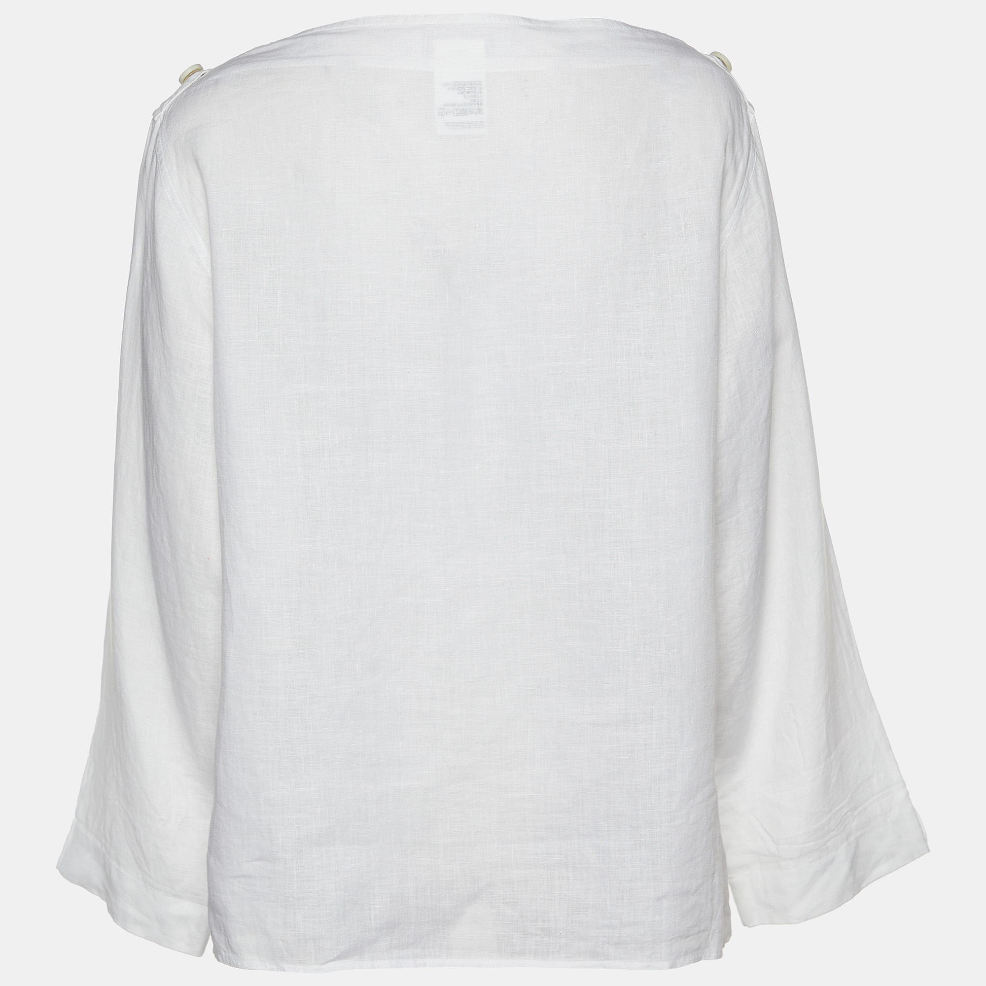 

Max Mara White Linen Pocket Detail Top