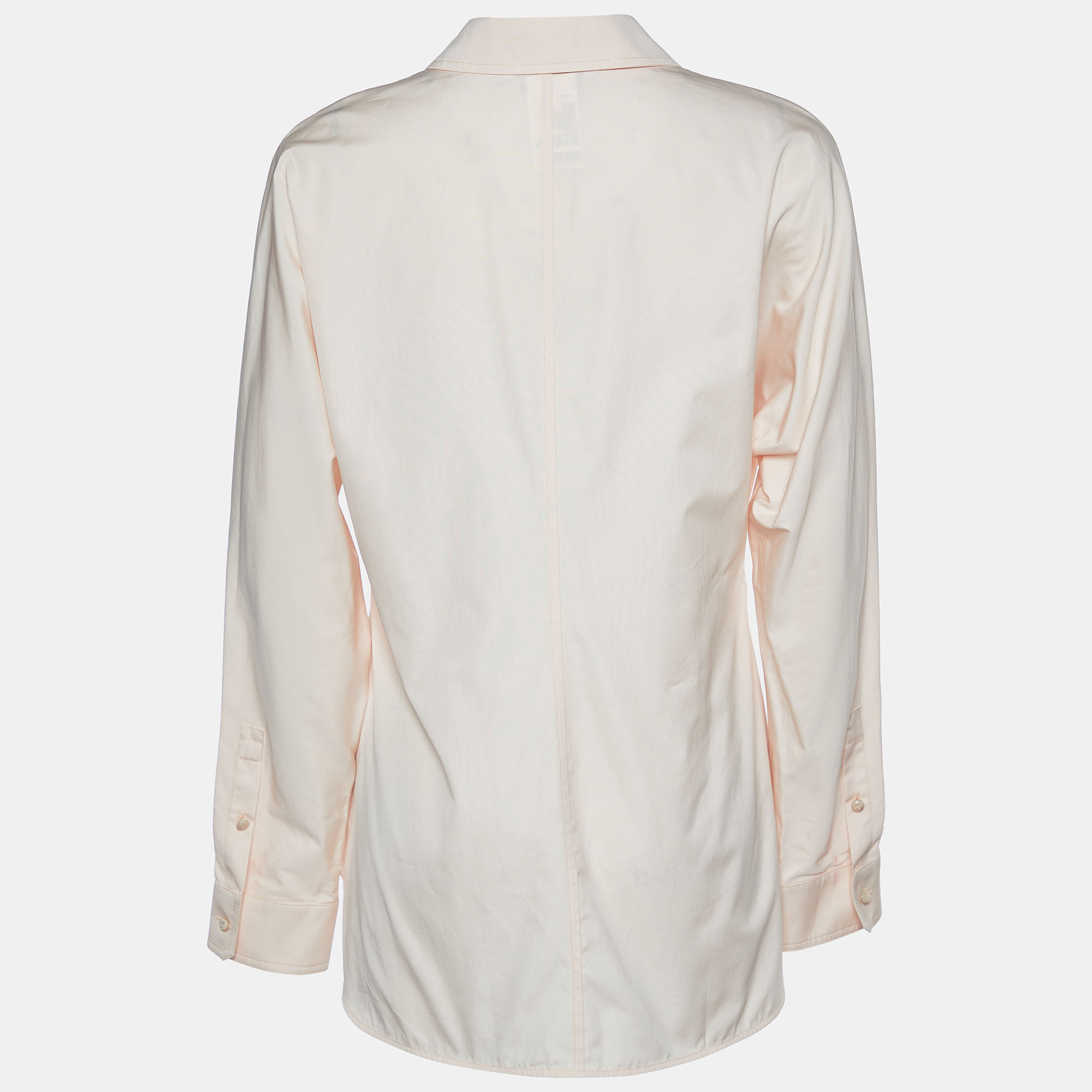 

Max Mara Pink Cotton Tie Detail Button Front Shirt