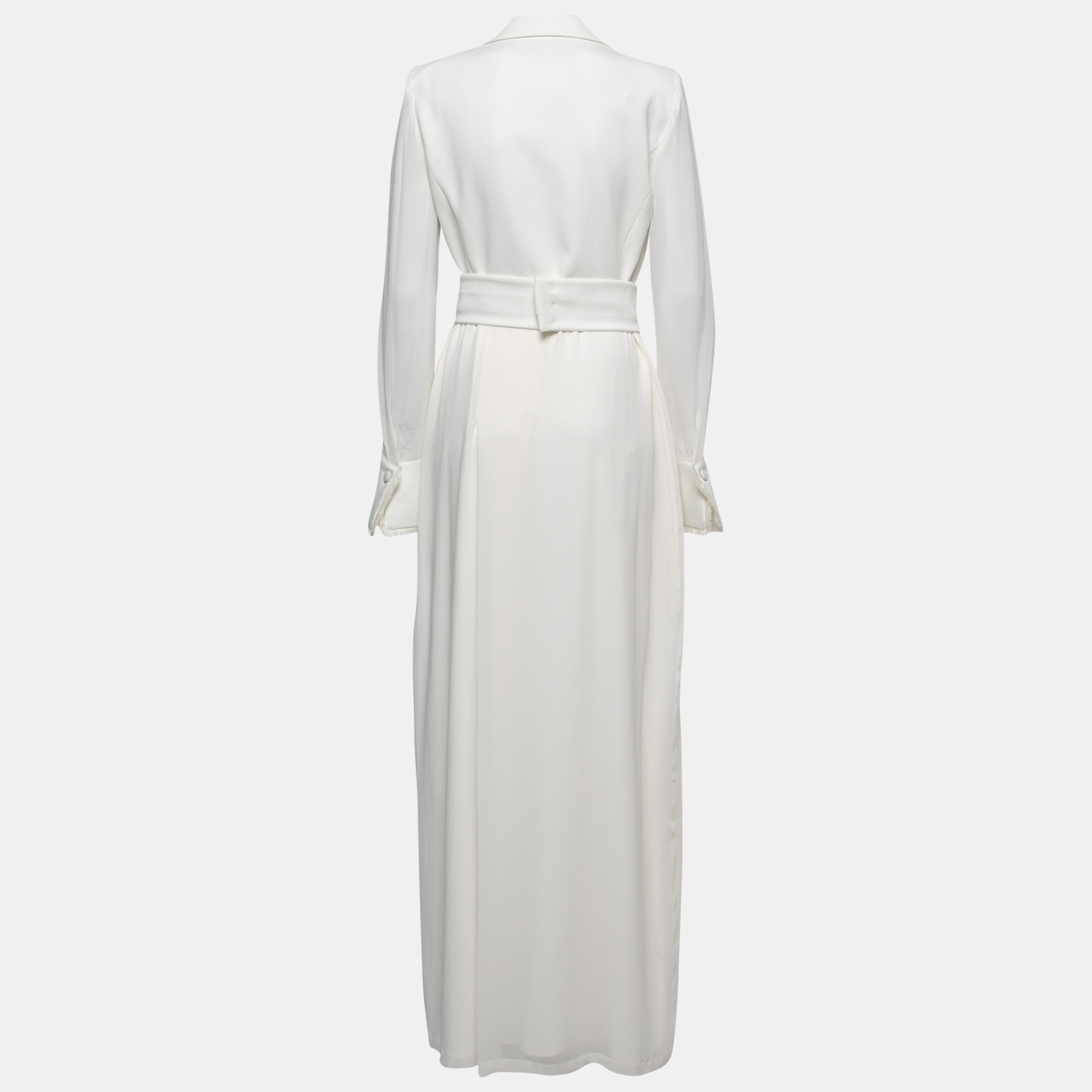 

Max Mara White Crepe Fringed Gemma Blazer Dress