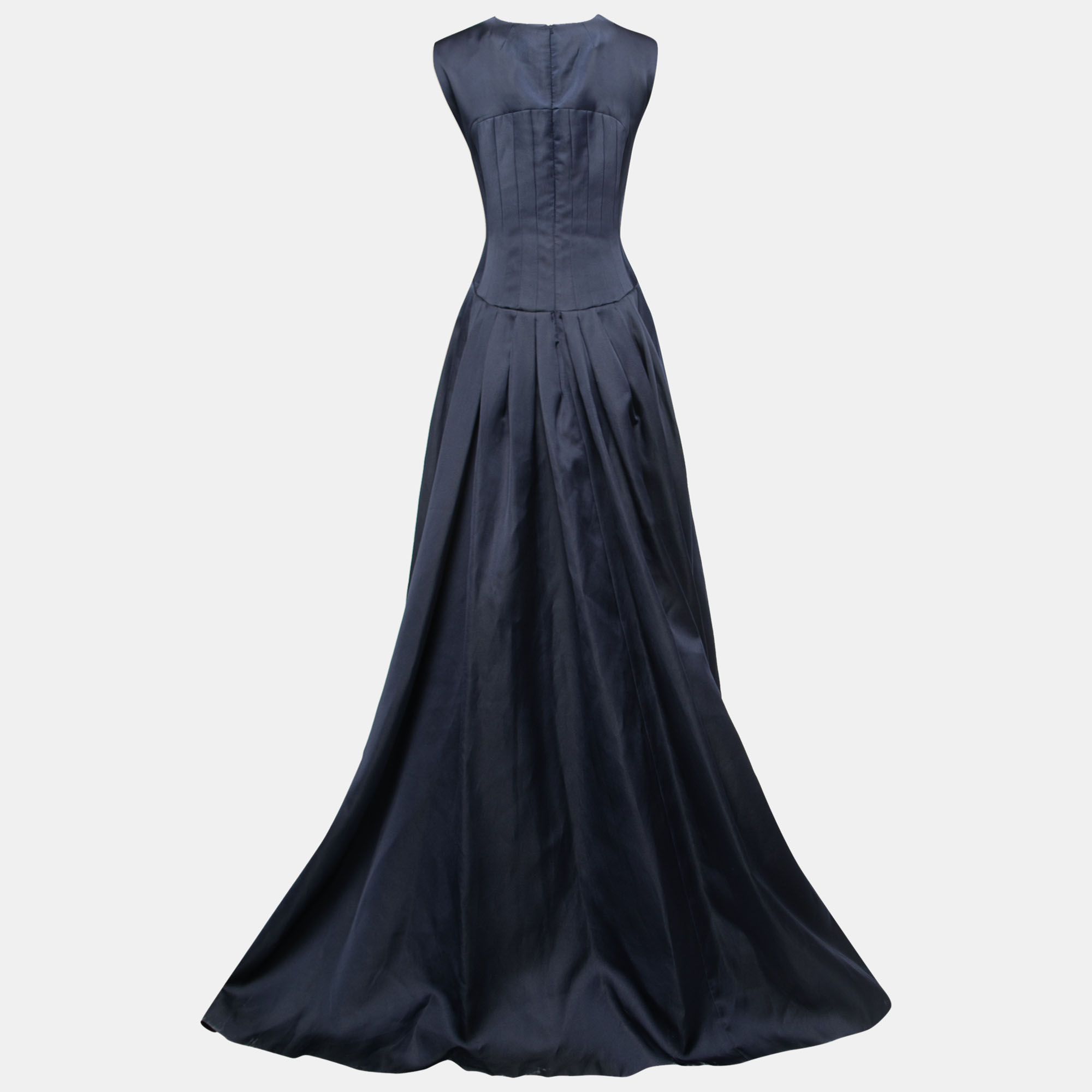 

Max Mara Pianoforte Dark Blue Satin Sleeveless Gown