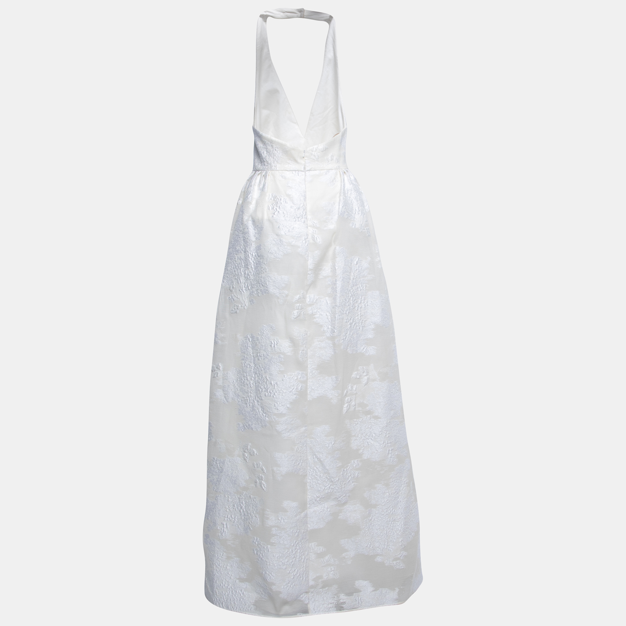 

Max Mara White Lurex Jacquard Halter Neck Ermione Wedding Dress