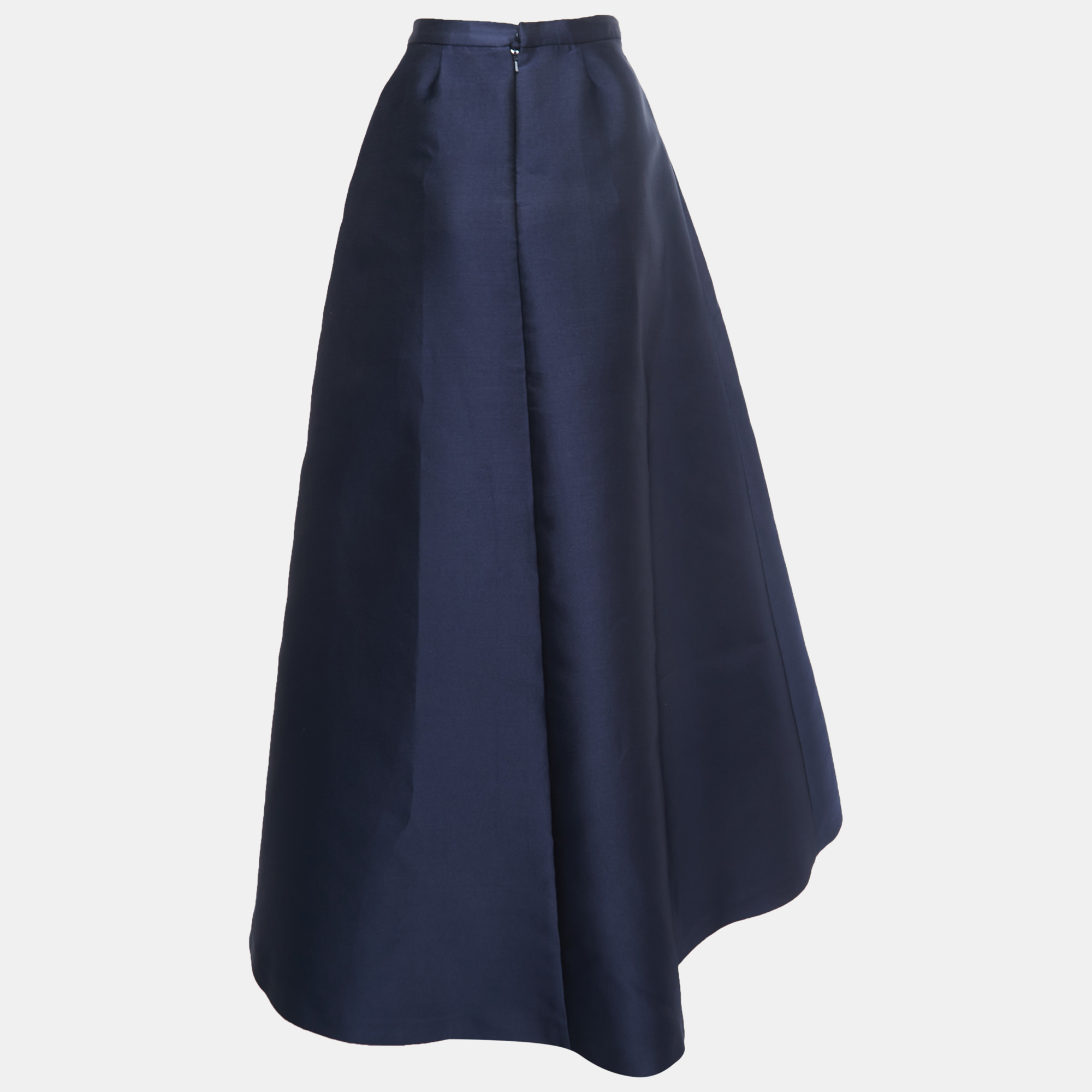 

Max Mara Navy Blue Silk Blend Pleated Asymmetrical Maxi Skirt