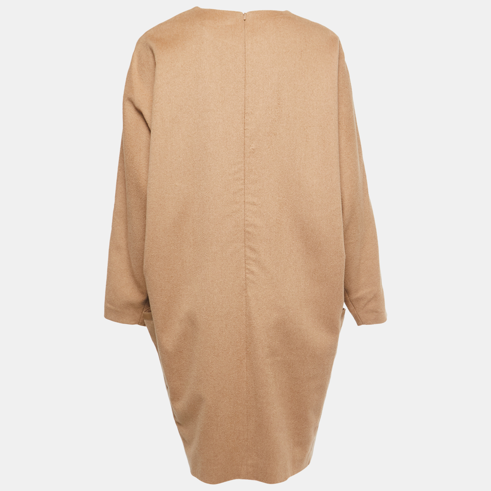 

Max Mara Beige Wool Leather Trimmed Short Dress