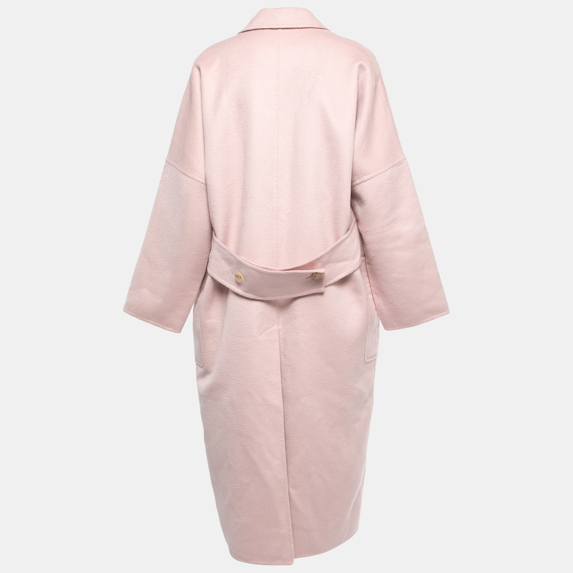 

Max Mara Light Pink Cashmere Single Breasted Long Coat